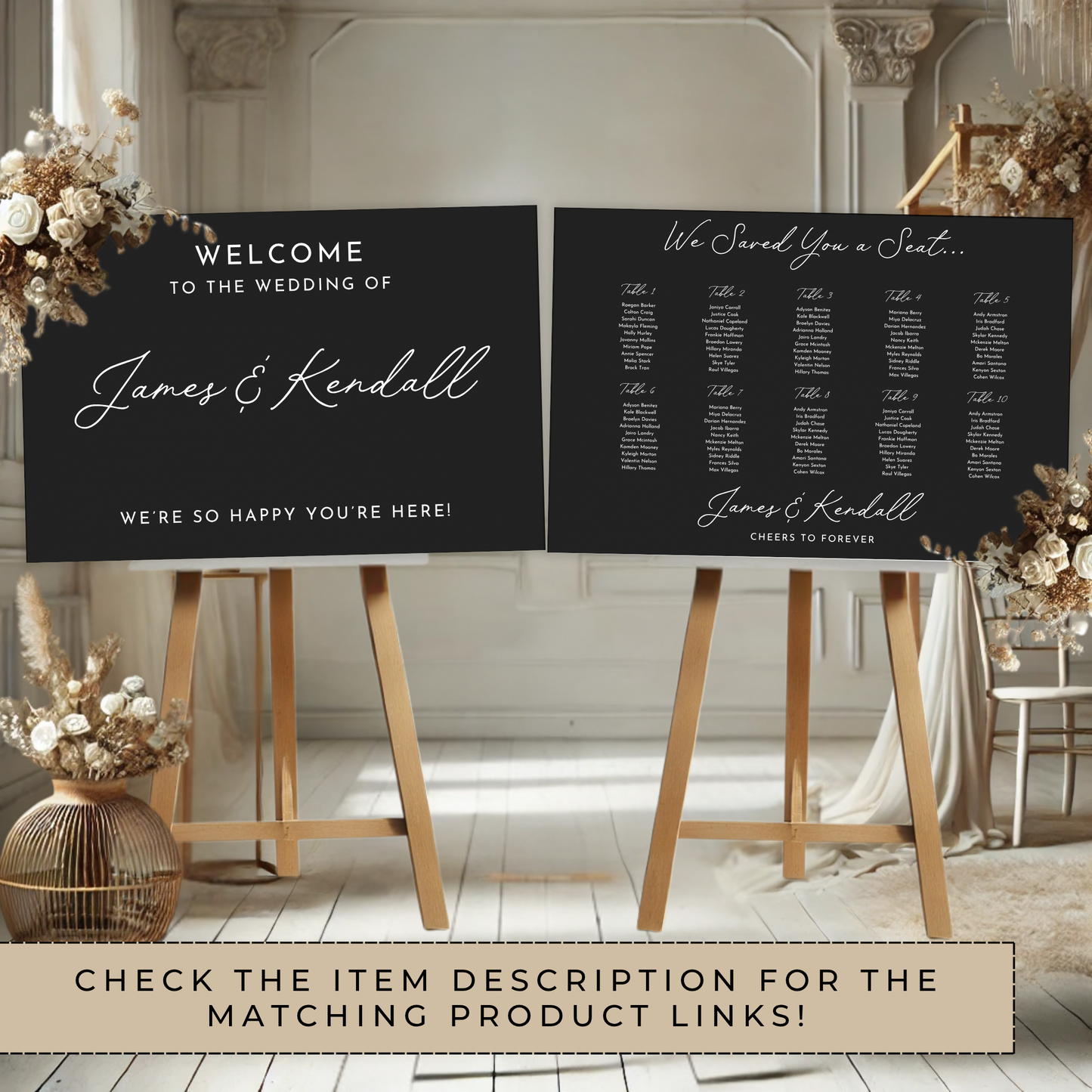 Minimal Modern Wedding Seating Chart Sign