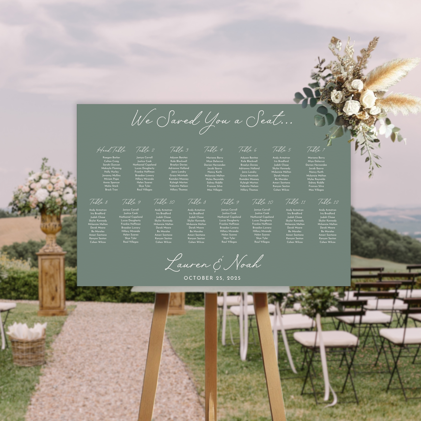 Minimal Modern Wedding Seating Chart Sign