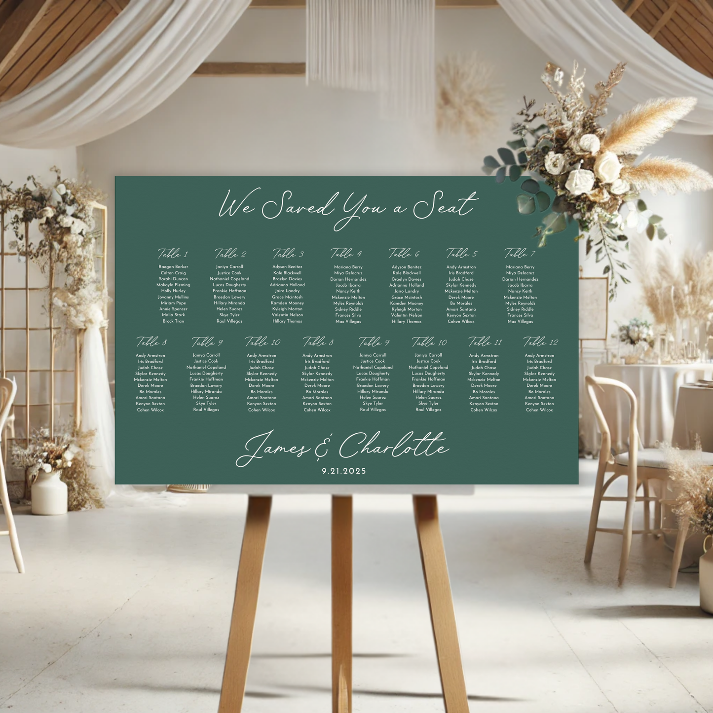 Minimal Modern Wedding Seating Chart Sign
