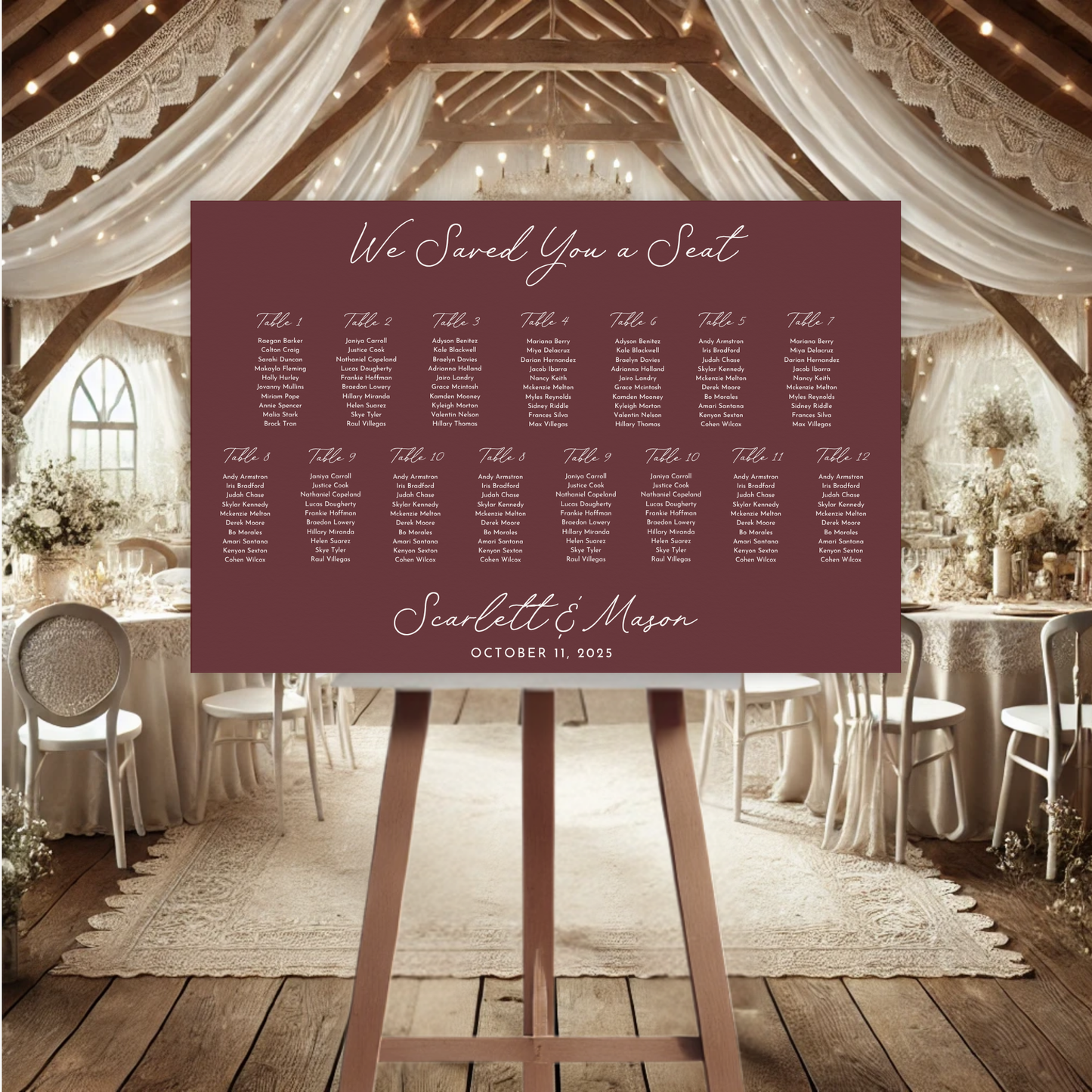 Minimal Modern Wedding Seating Chart Sign