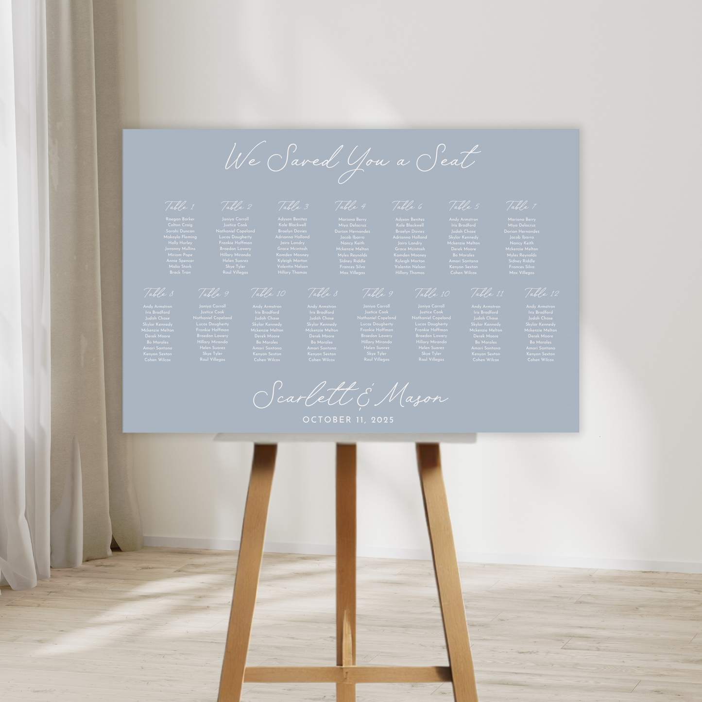 Minimal Modern Wedding Seating Chart Sign