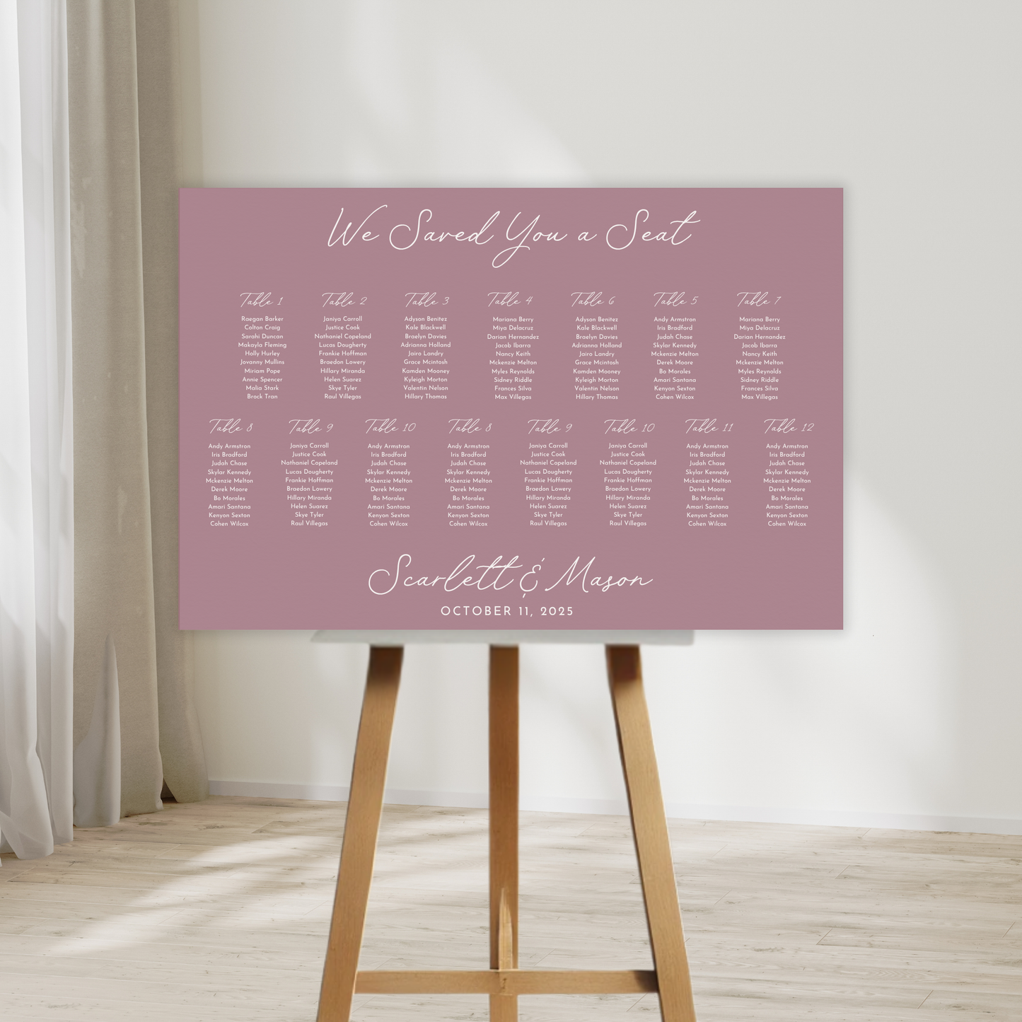 Minimal Modern Wedding Seating Chart Sign