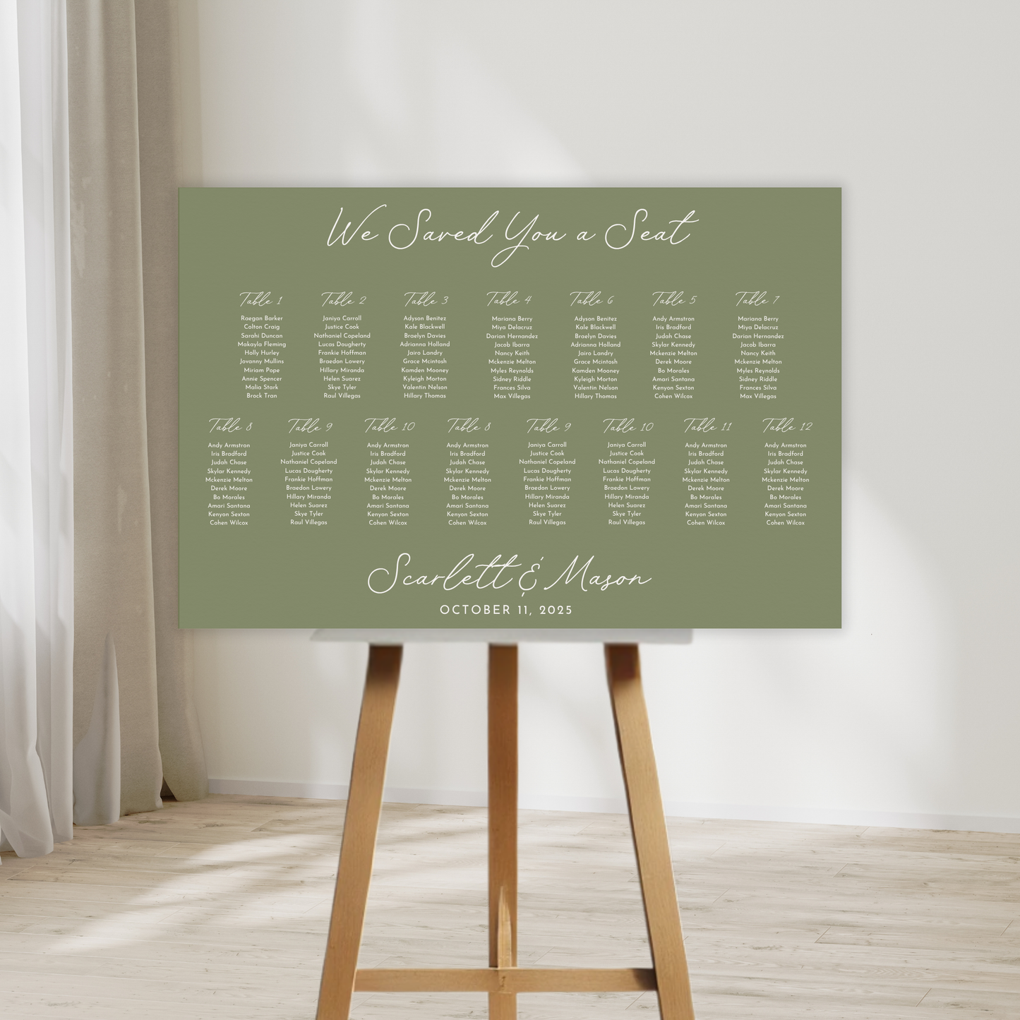 Minimal Modern Wedding Seating Chart Sign