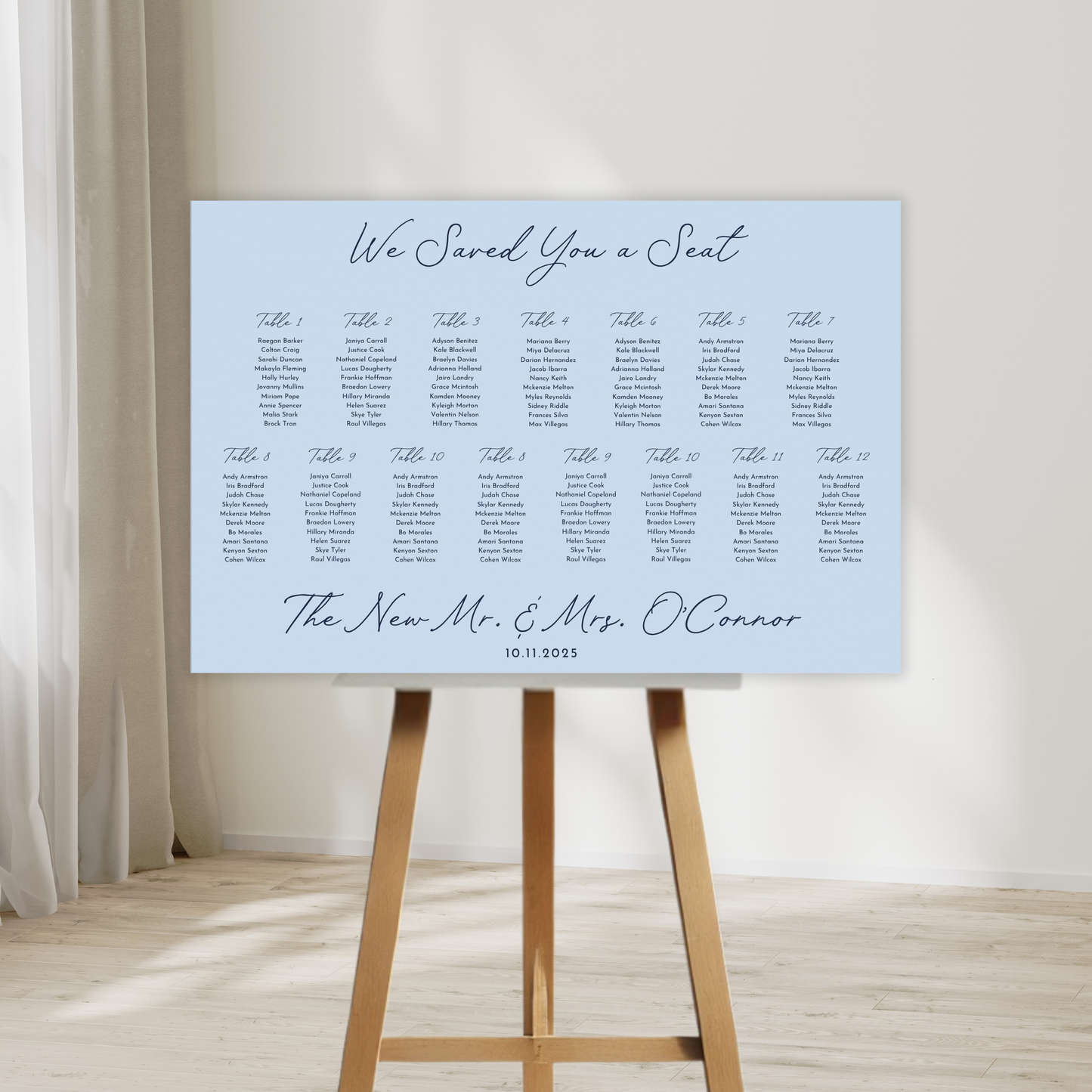 Minimal Modern Wedding Seating Chart Sign