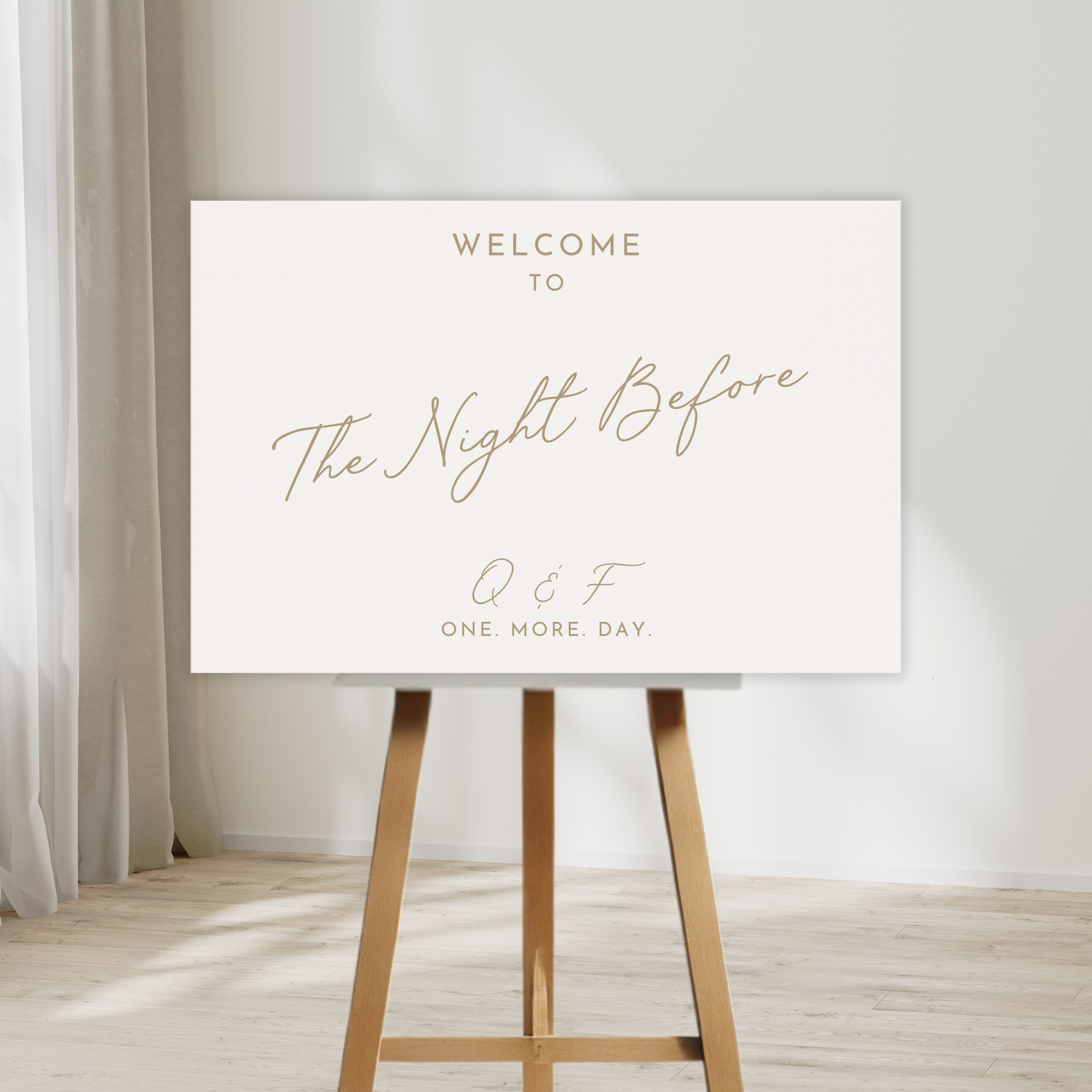 Minimal Modern The Night Before Rehearsal Dinner Welcome Sign