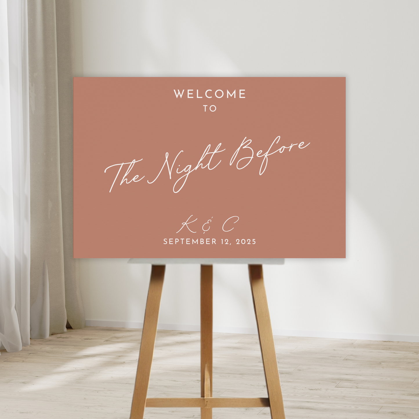 Minimal Modern The Night Before Rehearsal Dinner Welcome Sign