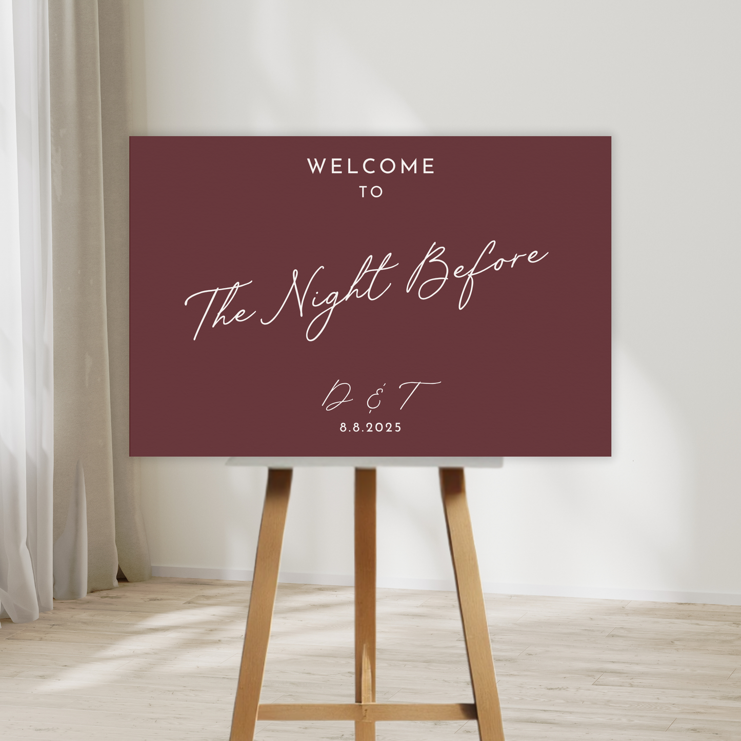Minimal Modern The Night Before Rehearsal Dinner Welcome Sign