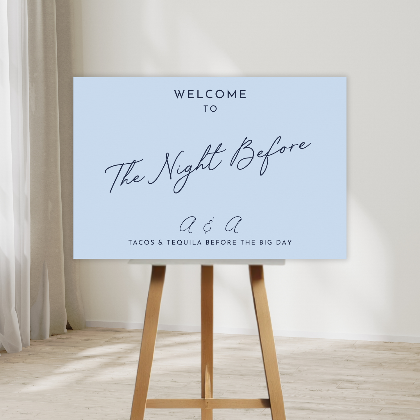 Minimal Modern The Night Before Rehearsal Dinner Welcome Sign