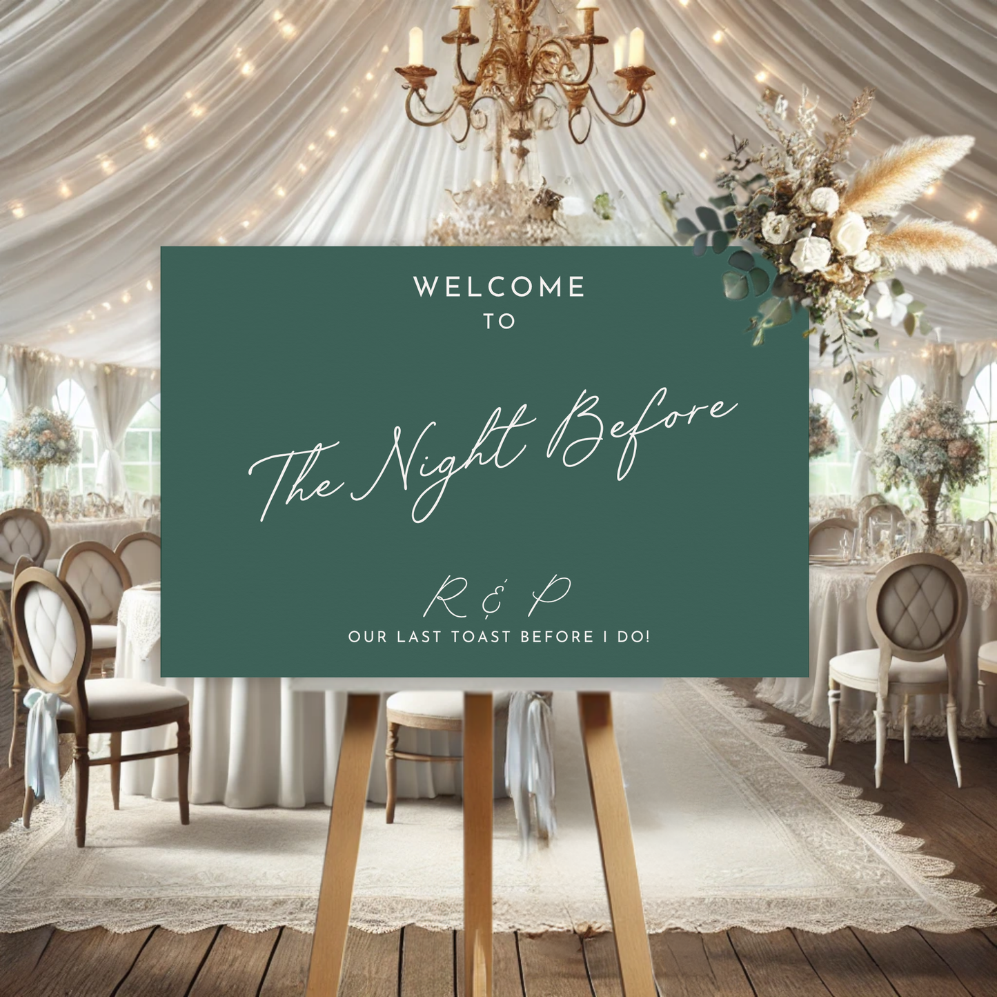 Minimal Modern The Night Before Rehearsal Dinner Welcome Sign