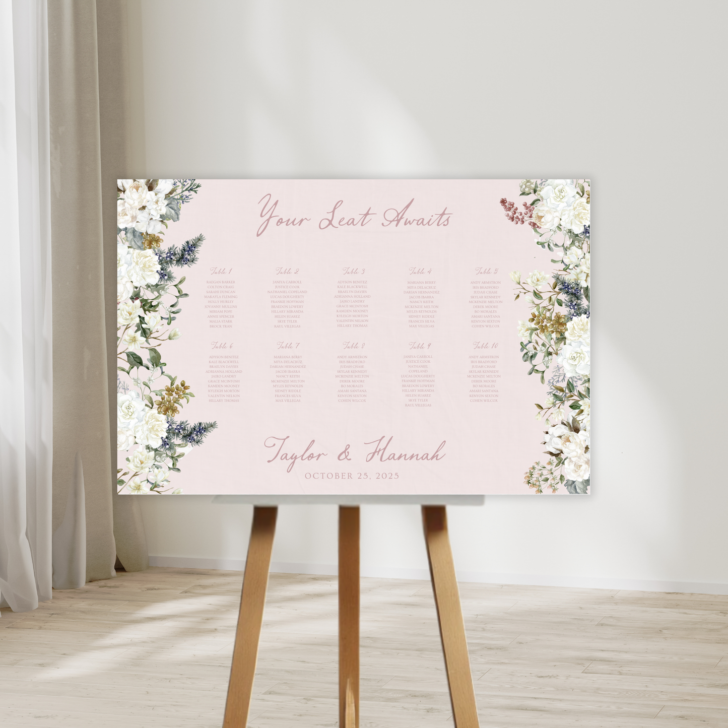 Vintage Romance Wedding Seating Chart Sign