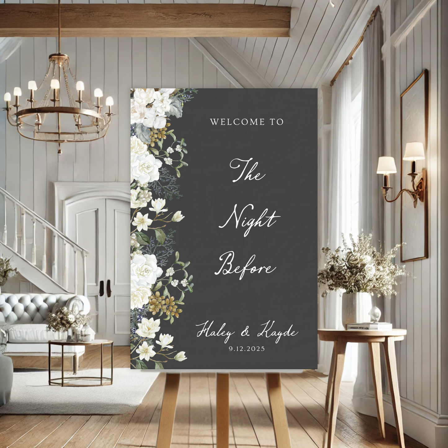 Vintage Romance The Night Before Rehearsal Dinner Welcome Sign