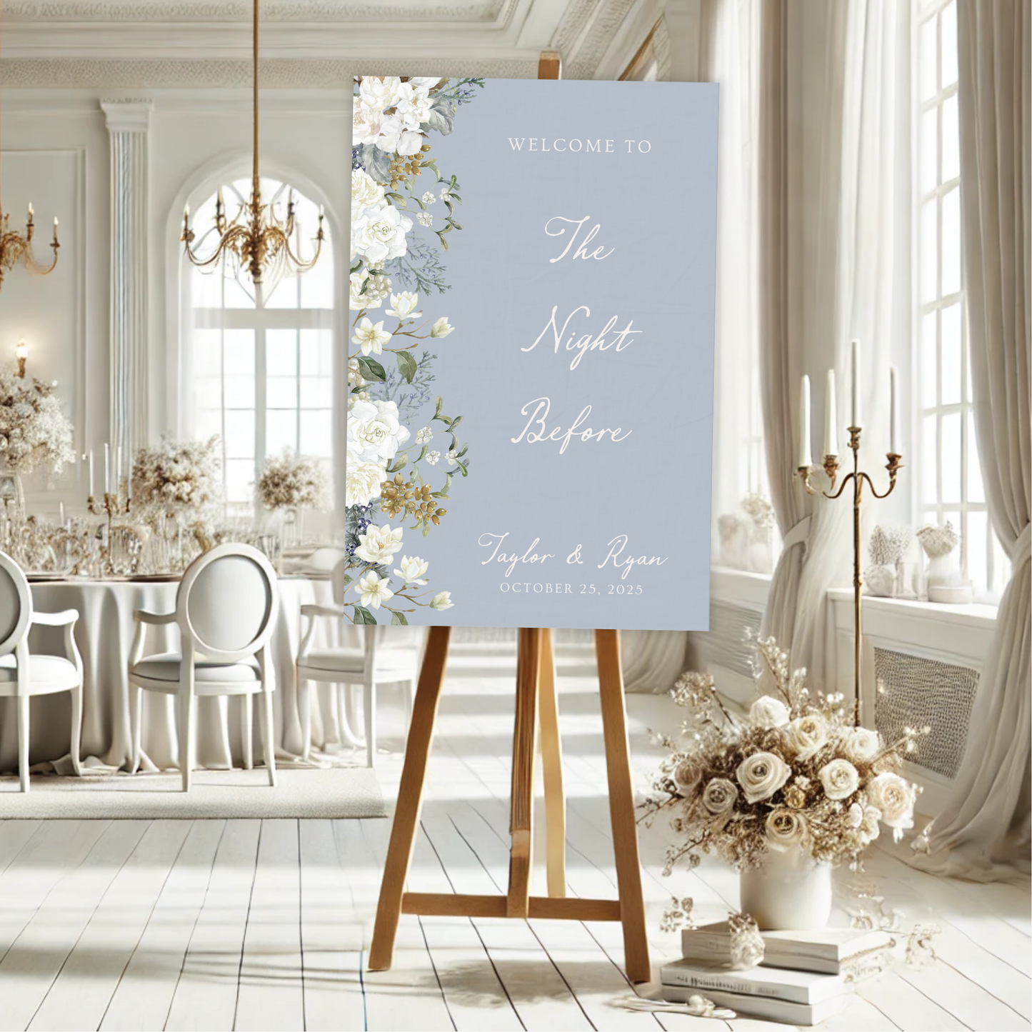 Vintage Romance The Night Before Rehearsal Dinner Welcome Sign