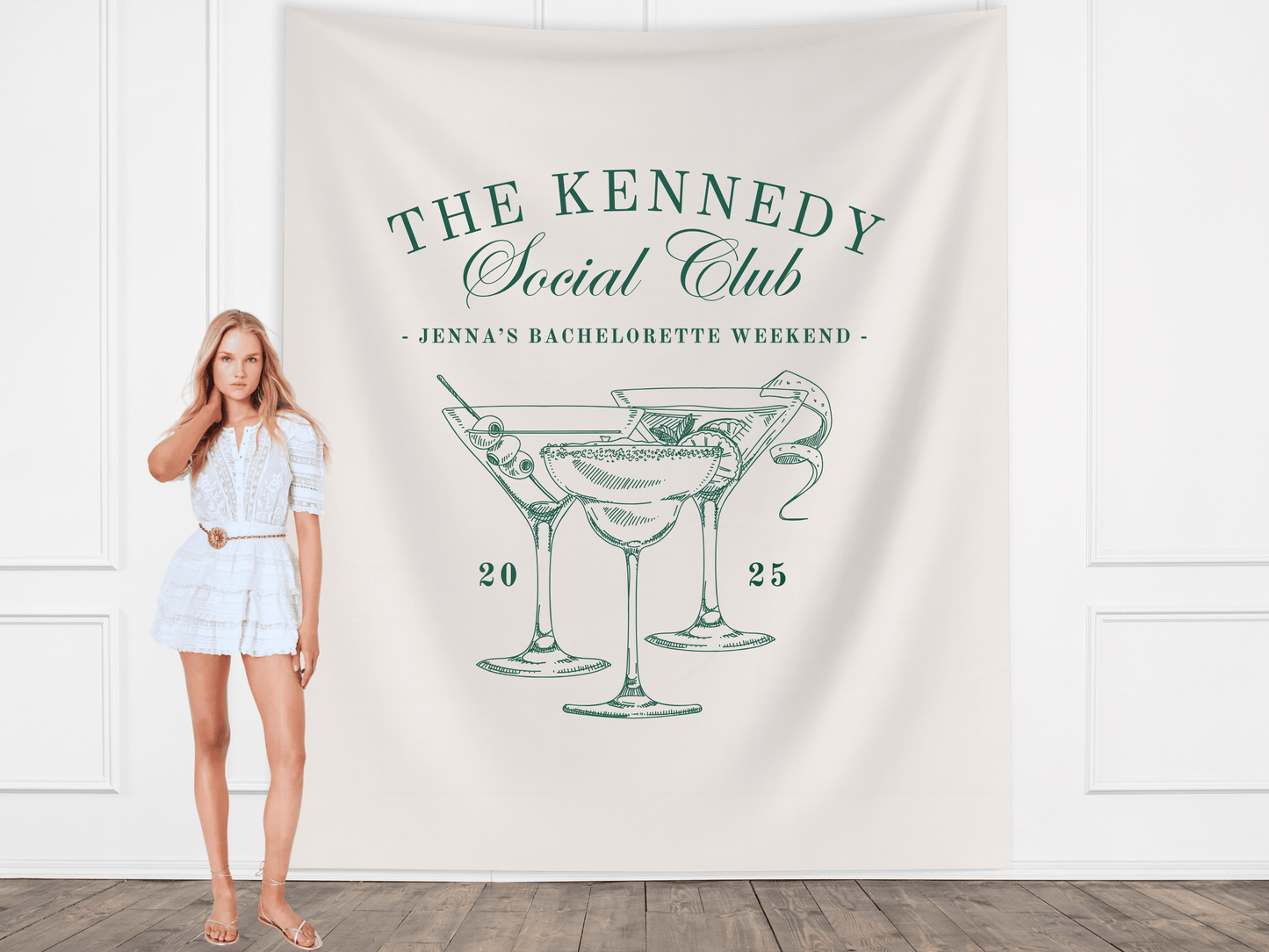 Luxury Custom Bachelorette Social Club Banner Backdrop