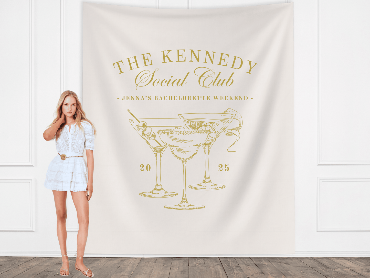 Luxury Custom Bachelorette Social Club Banner Backdrop