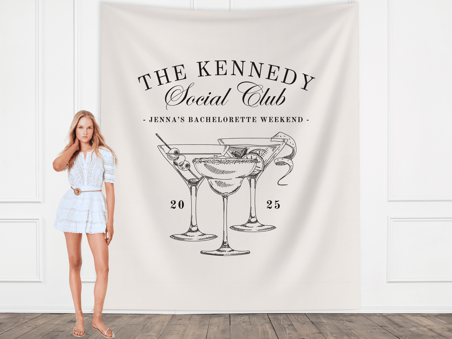 Luxury Custom Bachelorette Social Club Banner Backdrop