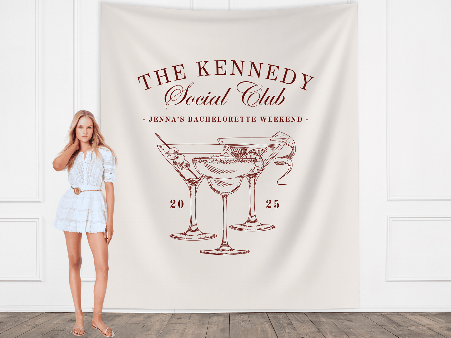 Luxury Custom Bachelorette Social Club Banner Backdrop