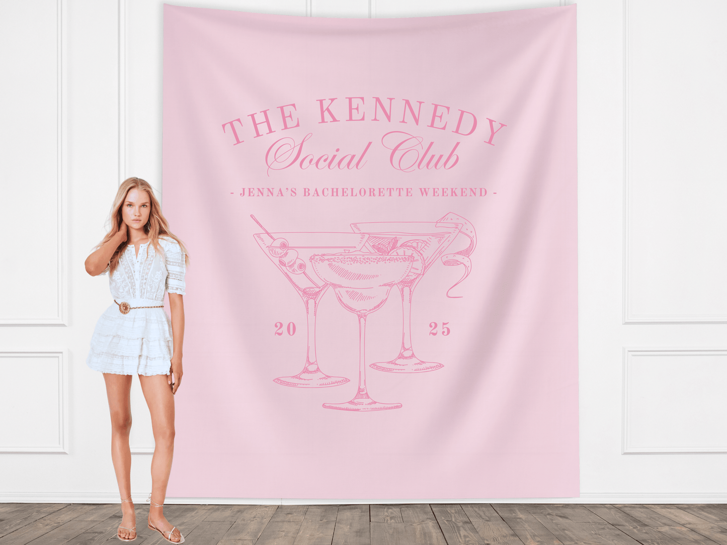 Luxury Custom Bachelorette Social Club Banner Backdrop