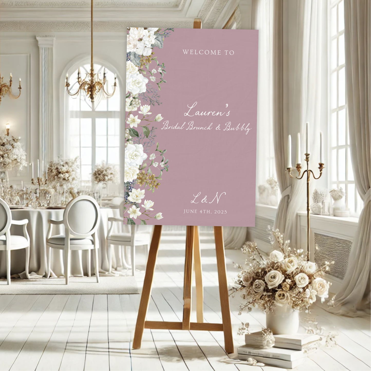 Vintage Romance Bridal Shower Welcome Sign