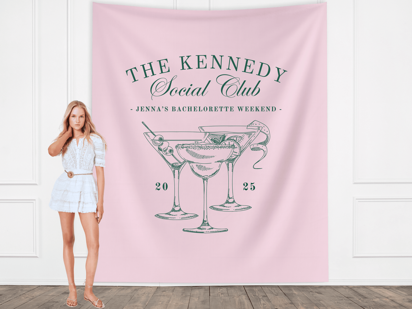 Luxury Custom Bachelorette Social Club Banner Backdrop