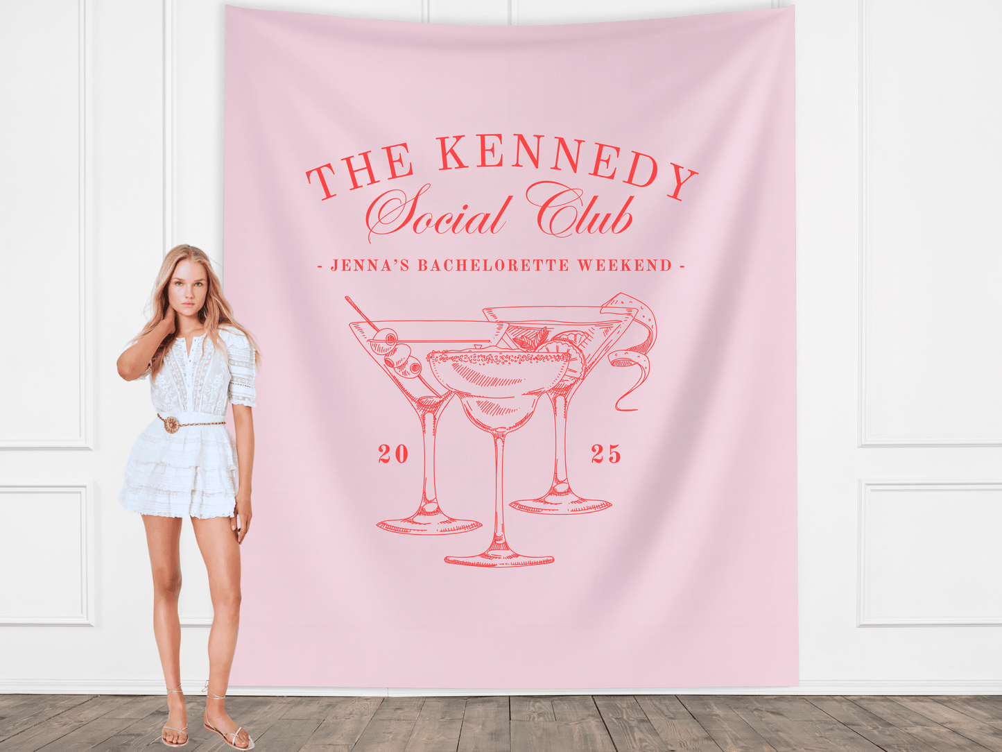 Luxury Custom Bachelorette Social Club Banner Backdrop