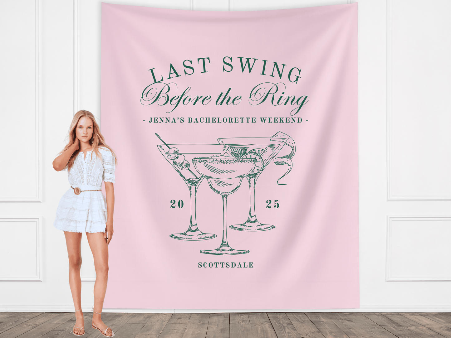 Luxury Custom Bachelorette Social Club Banner Backdrop