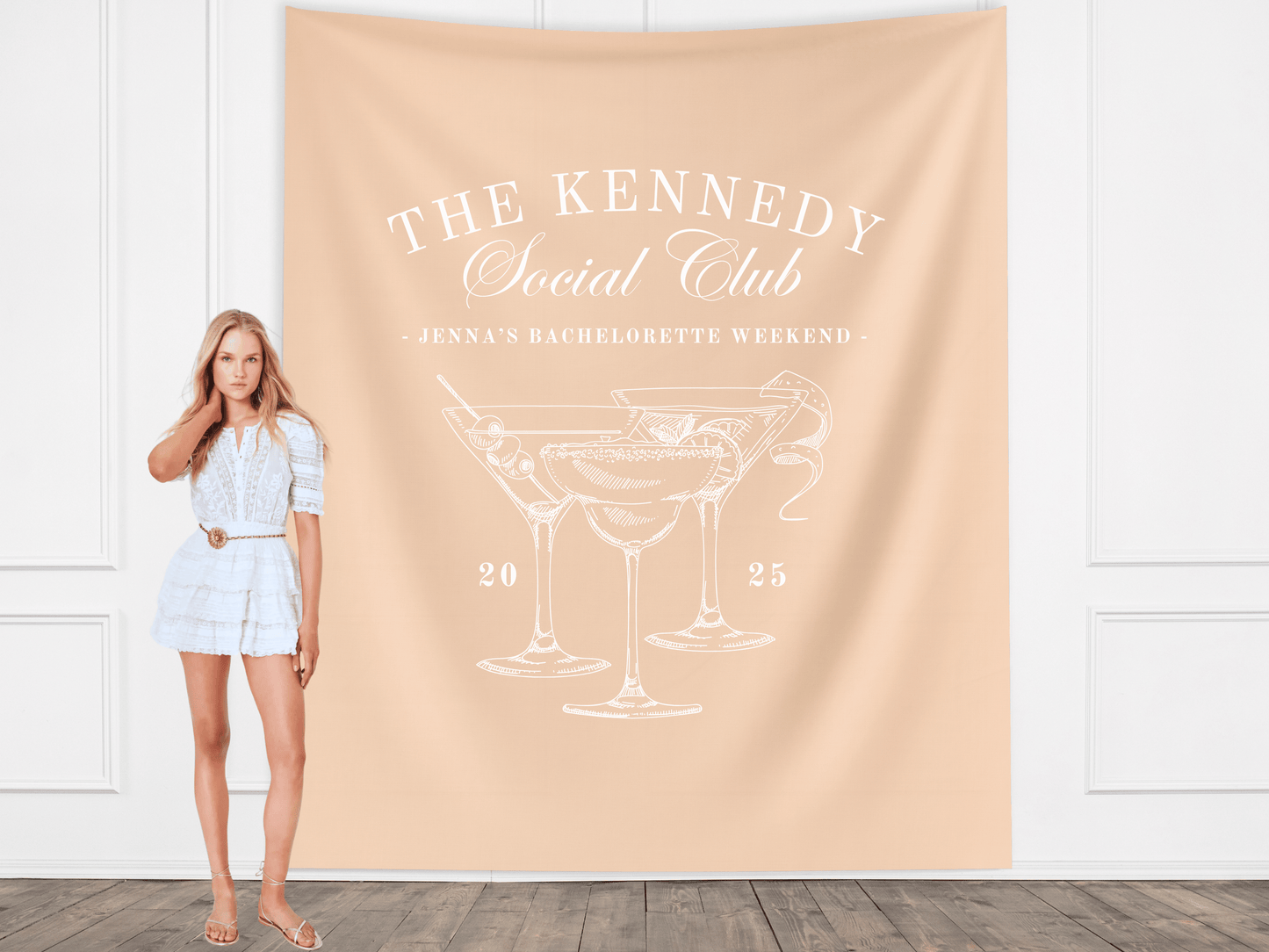 Luxury Custom Bachelorette Social Club Banner Backdrop
