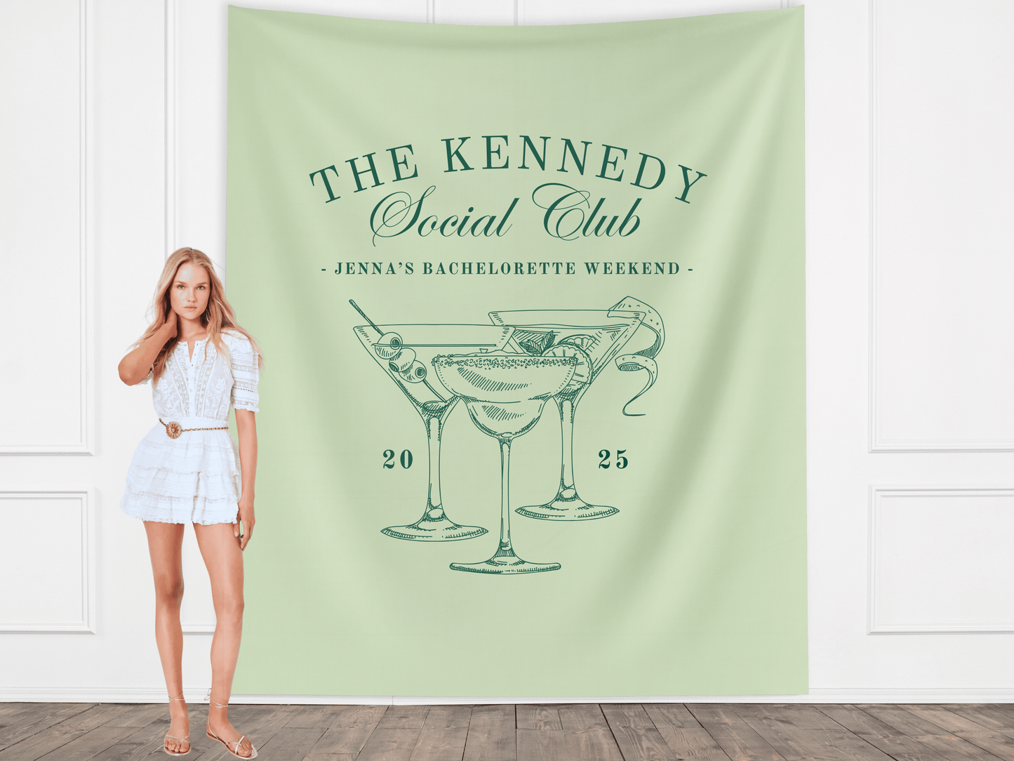 Luxury Custom Bachelorette Social Club Banner Backdrop