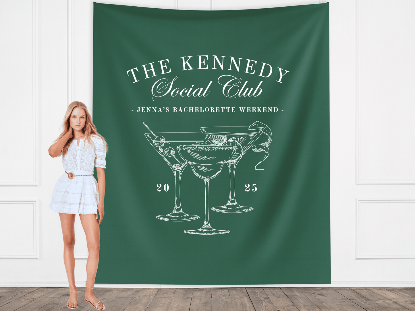 Luxury Custom Bachelorette Social Club Banner Backdrop
