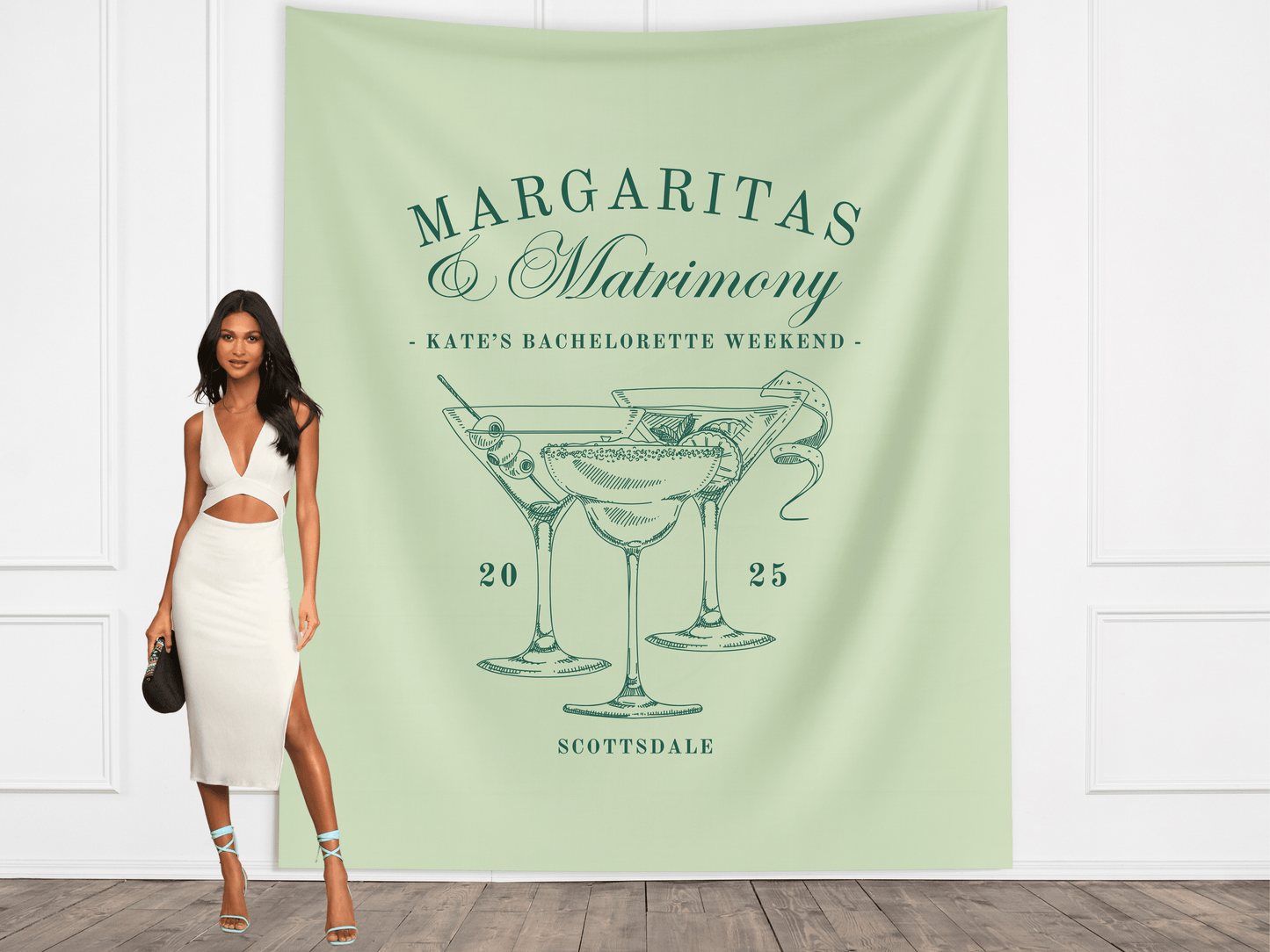 Luxury Custom Bachelorette Social Club Banner Backdrop