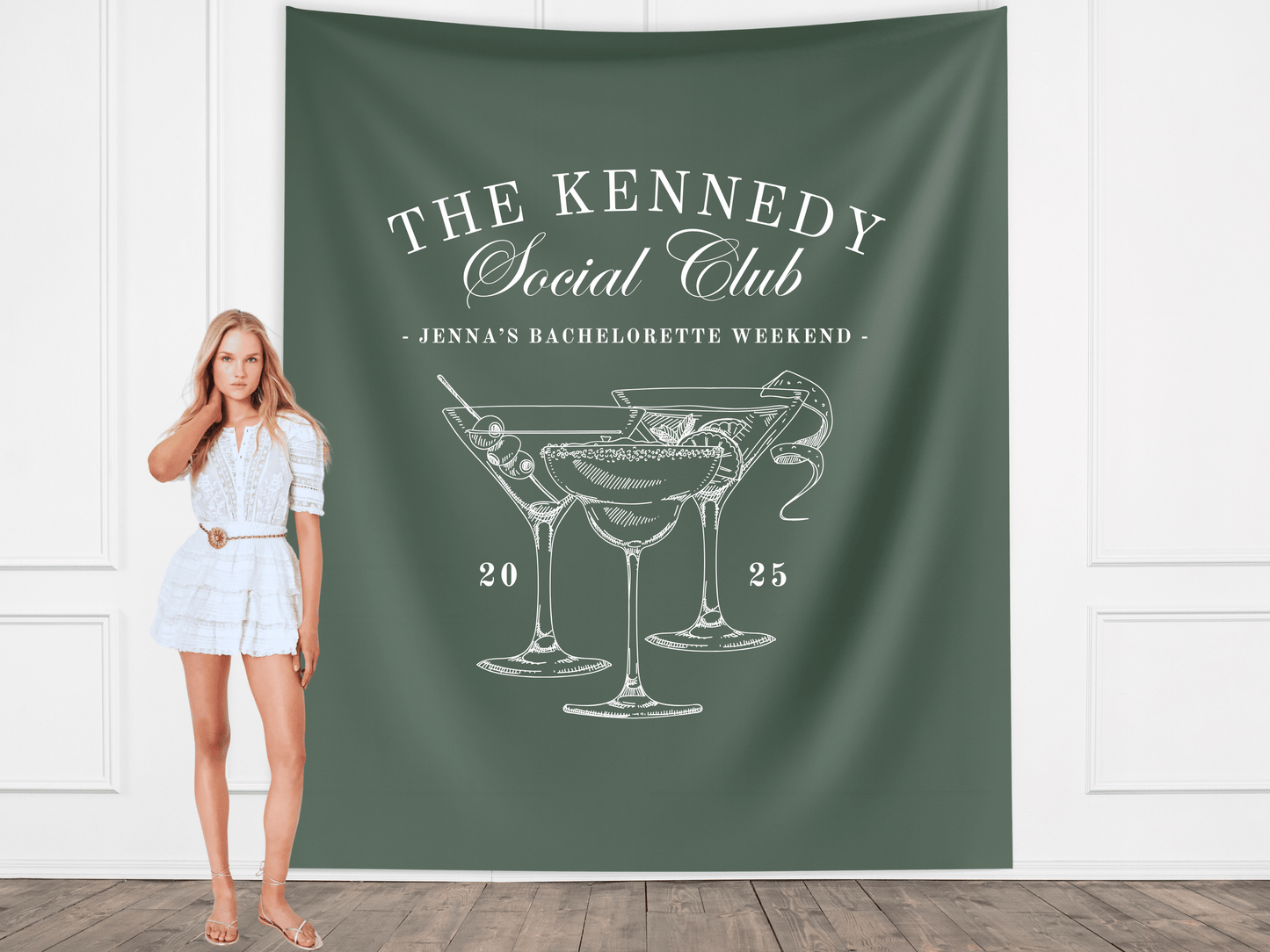 Luxury Custom Bachelorette Social Club Banner Backdrop
