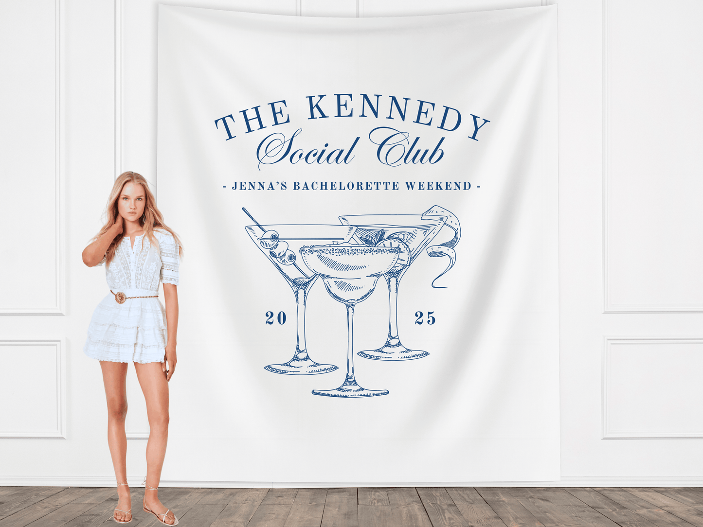 Luxury Custom Bachelorette Social Club Banner Backdrop