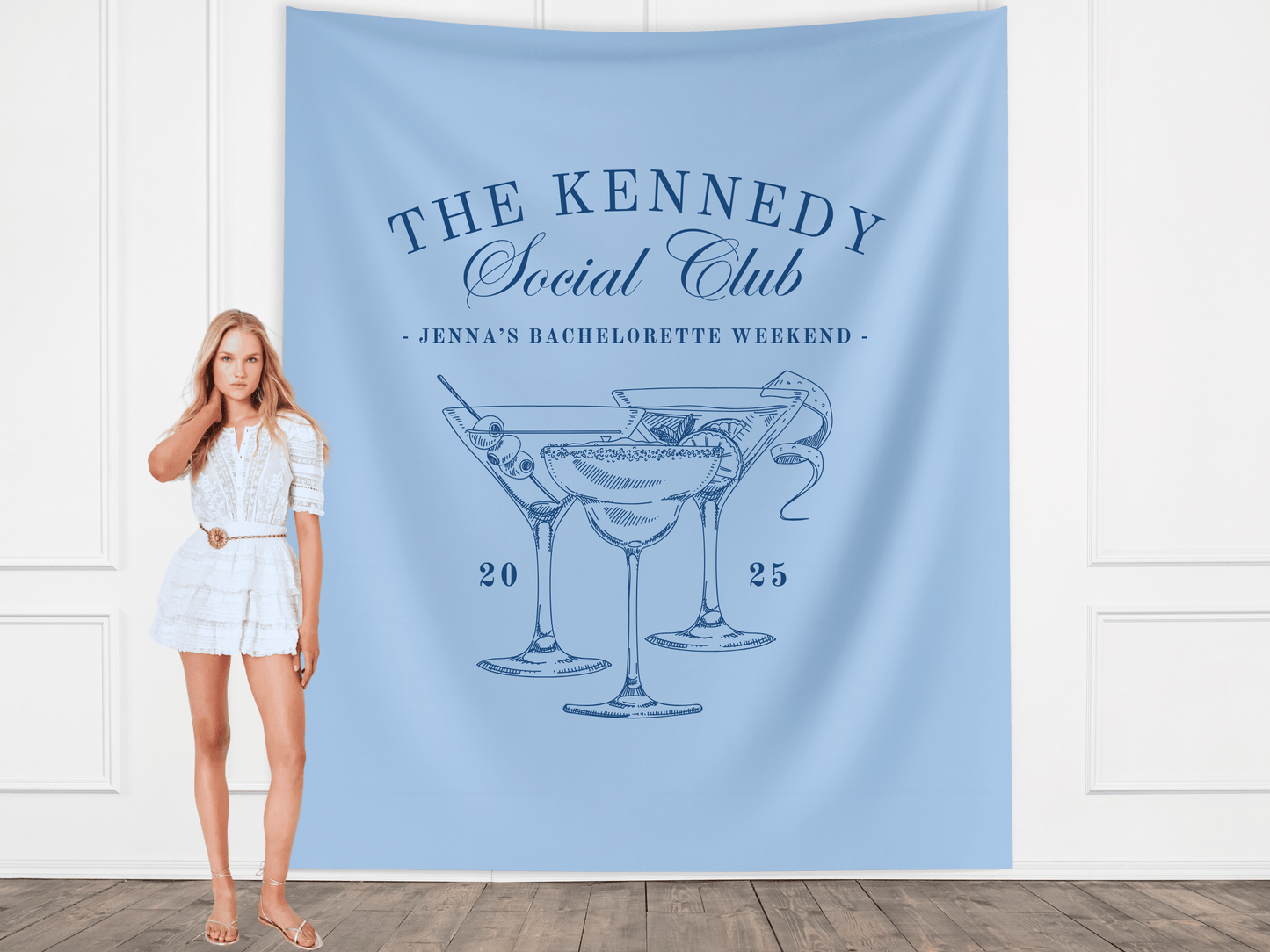 Luxury Custom Bachelorette Social Club Banner Backdrop
