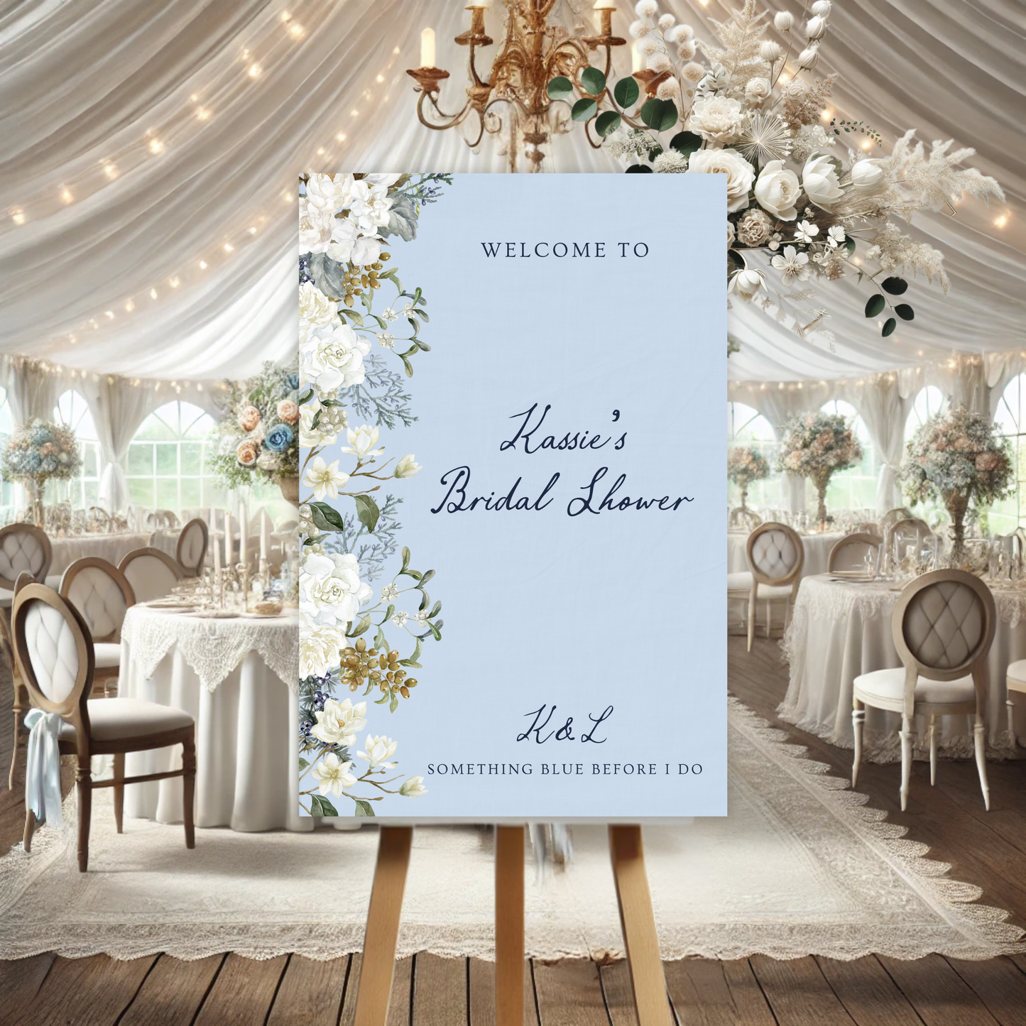 Vintage Romance Bridal Shower Welcome Sign