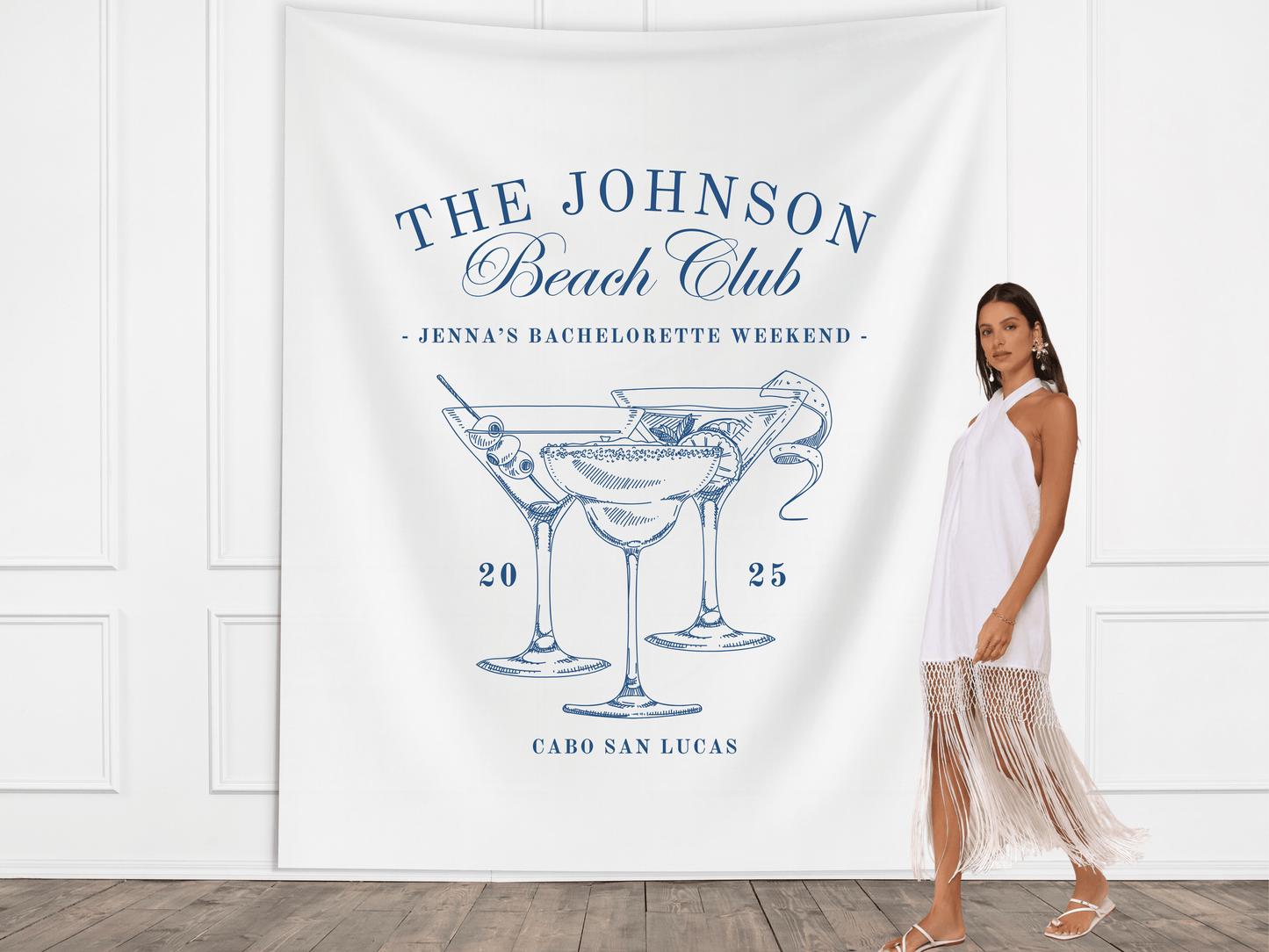 Luxury Custom Bachelorette Social Club Banner Backdrop