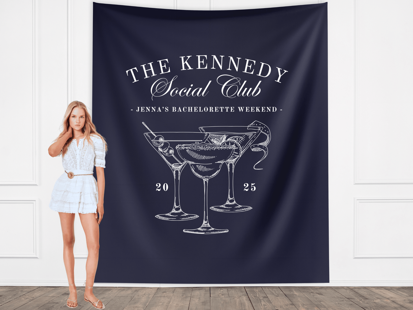 Luxury Custom Bachelorette Social Club Banner Backdrop