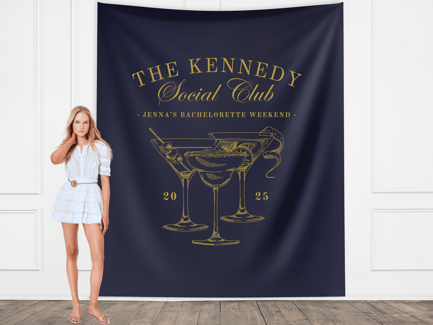 Luxury Custom Bachelorette Social Club Banner Backdrop