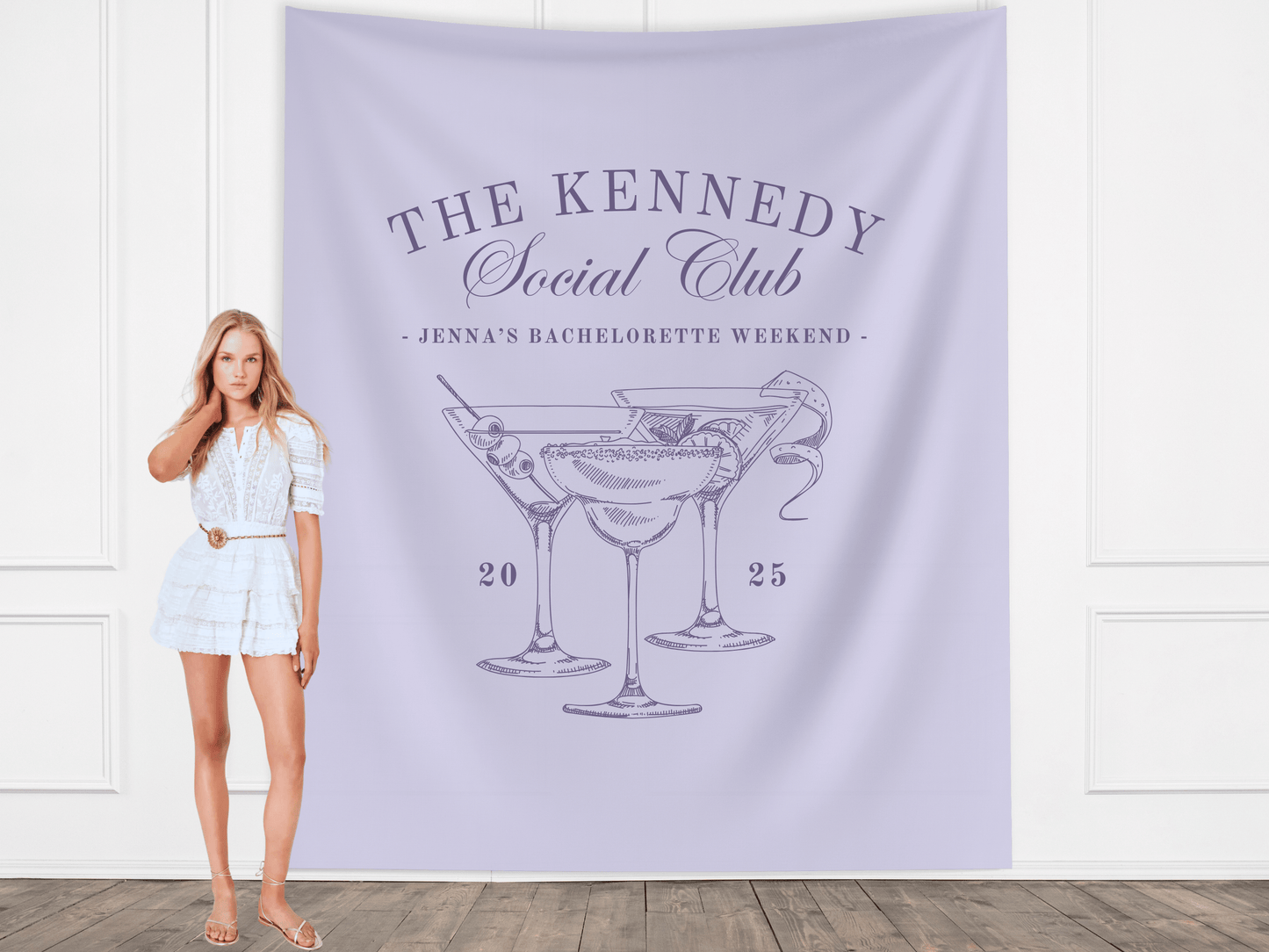 Luxury Custom Bachelorette Social Club Banner Backdrop