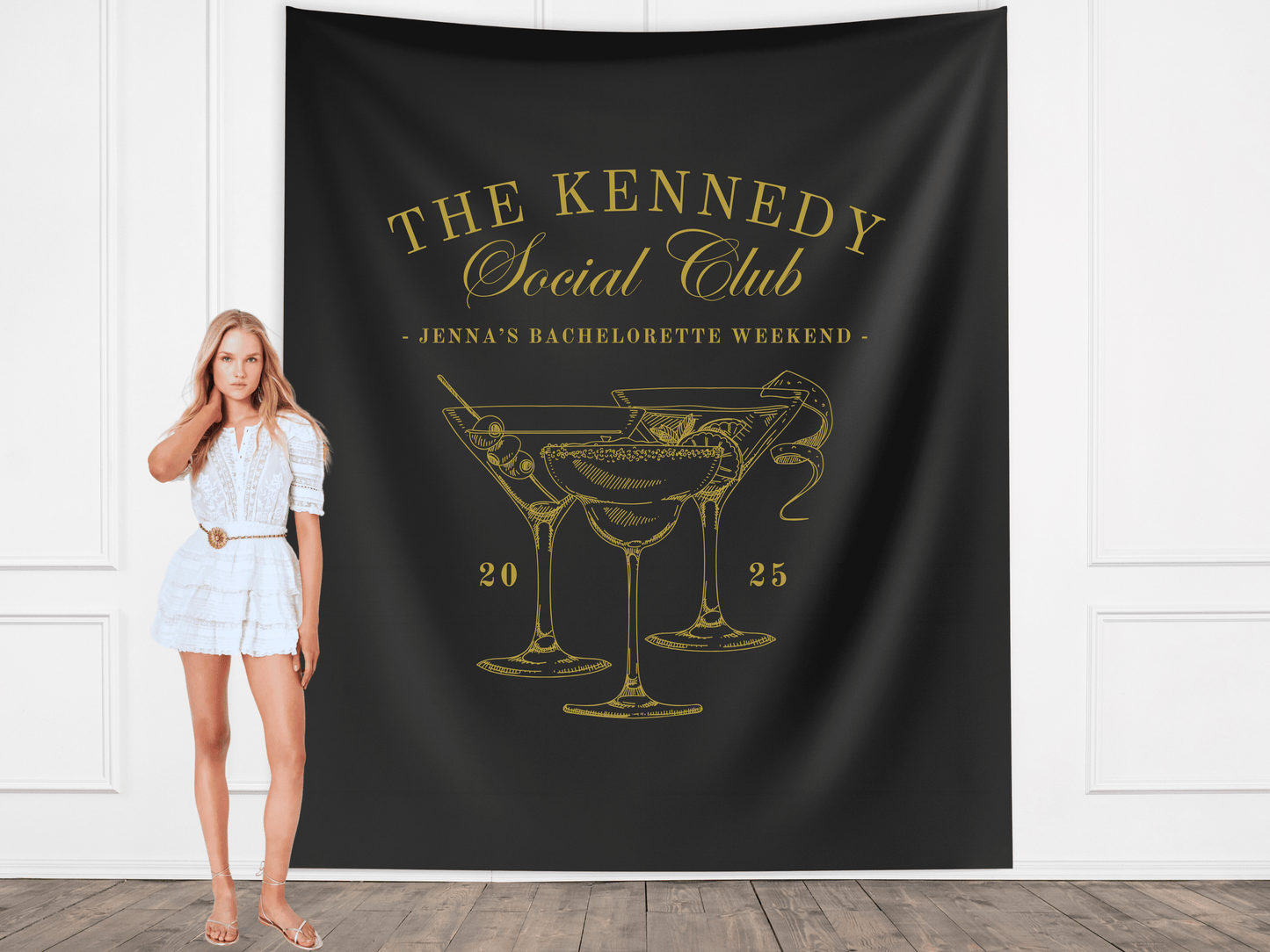Luxury Custom Bachelorette Social Club Banner Backdrop