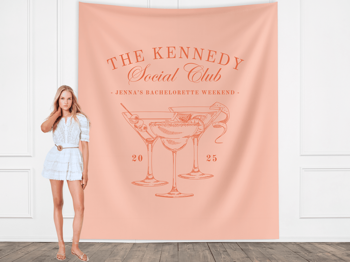 Luxury Custom Bachelorette Social Club Banner Backdrop