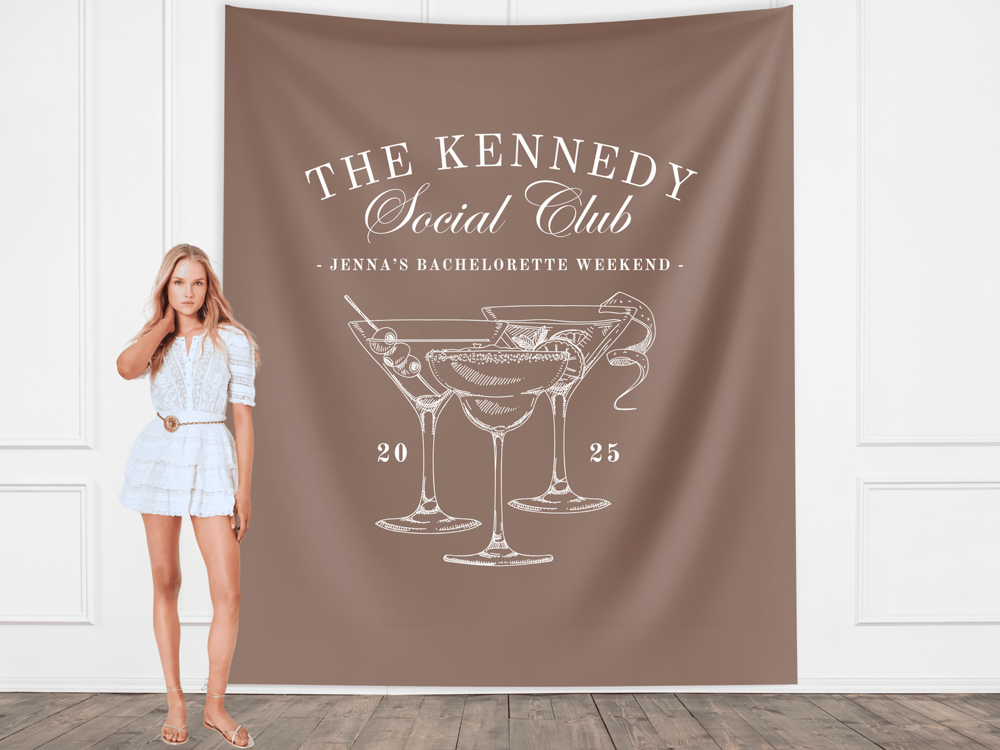 Luxury Custom Bachelorette Social Club Banner Backdrop