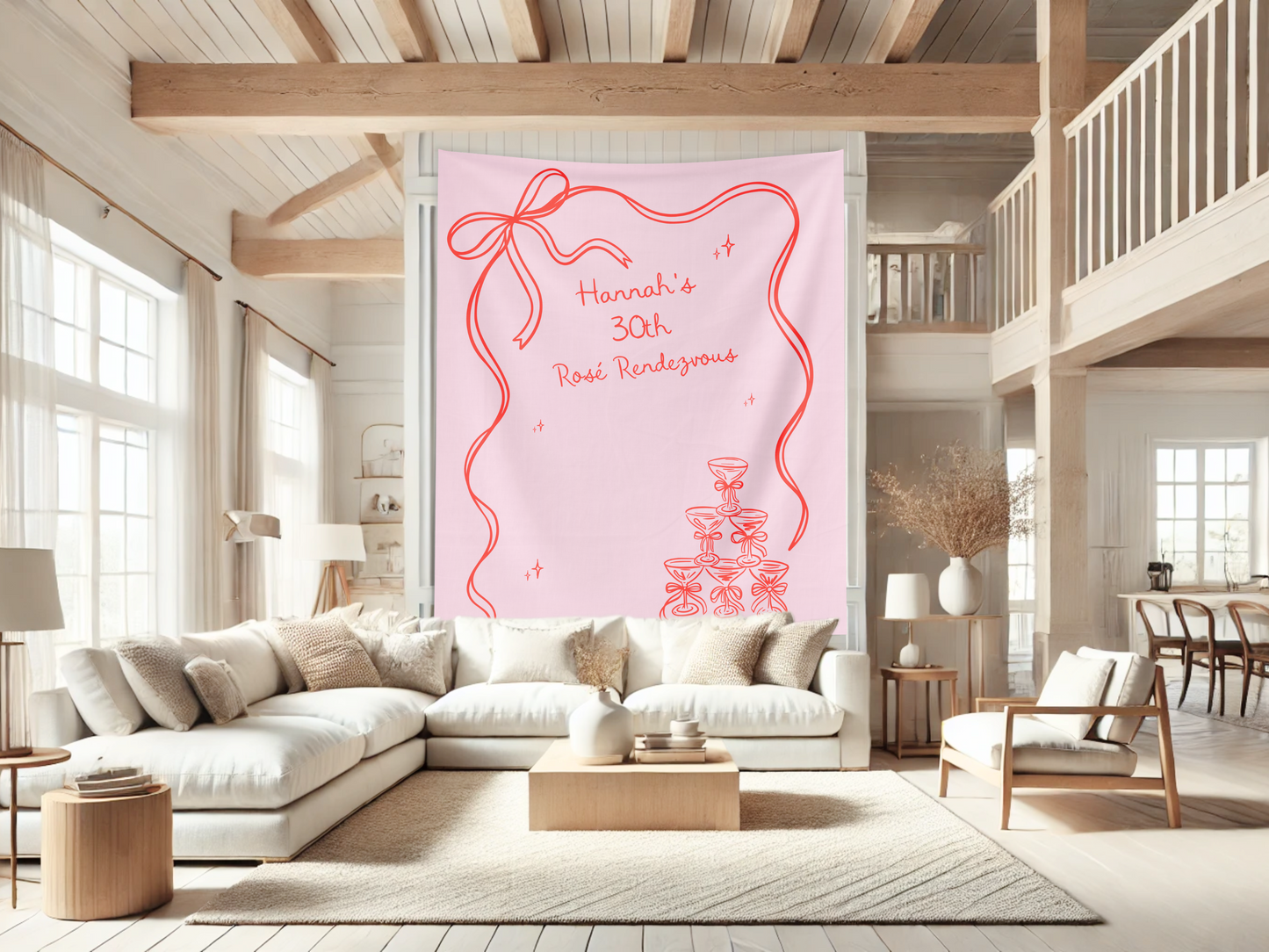 Bow & Champagne Custom Banner