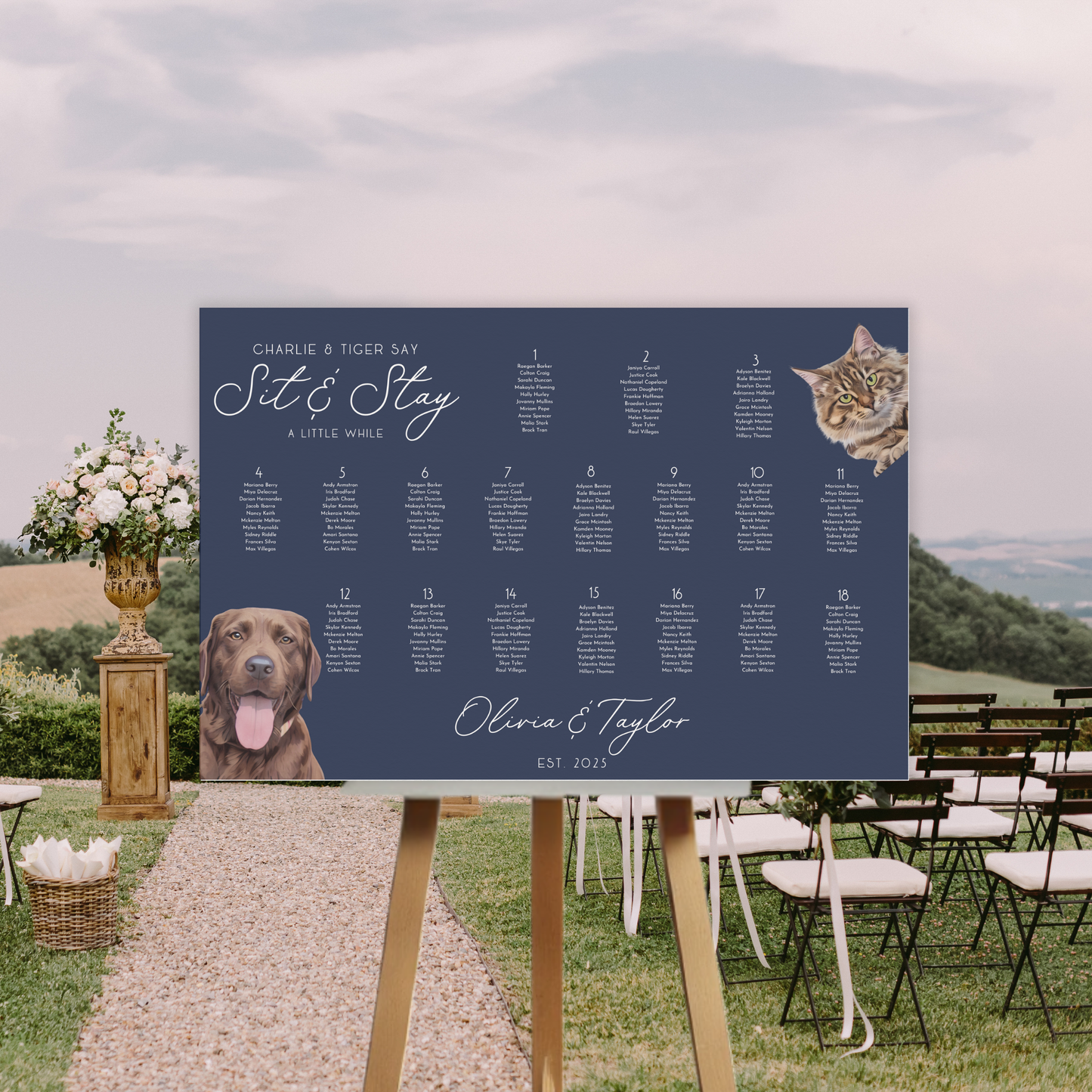 Fido Says Sit & Stay Dog Wedding Seating Chart