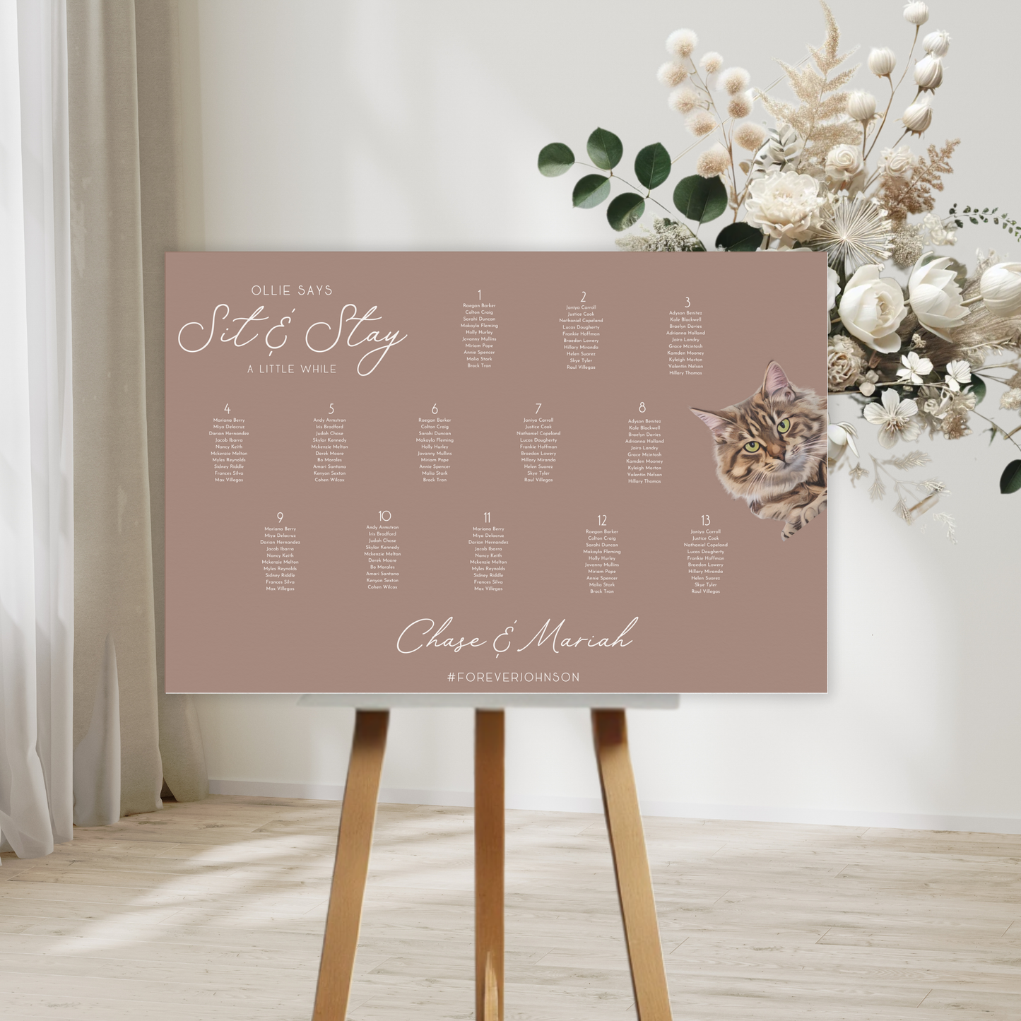 Fido Says Sit & Stay Dog Wedding Seating Chart