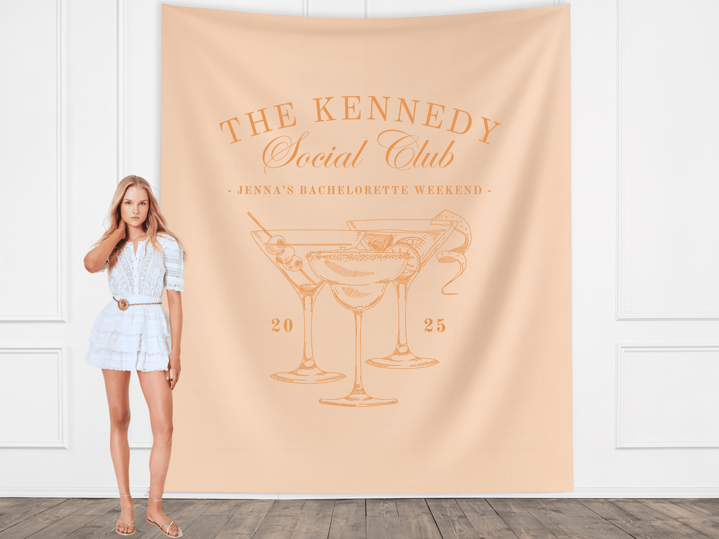 Luxury Custom Bachelorette Social Club Banner Backdrop