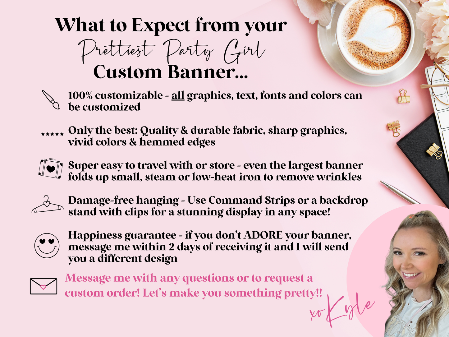Bow & Champagne Custom Banner