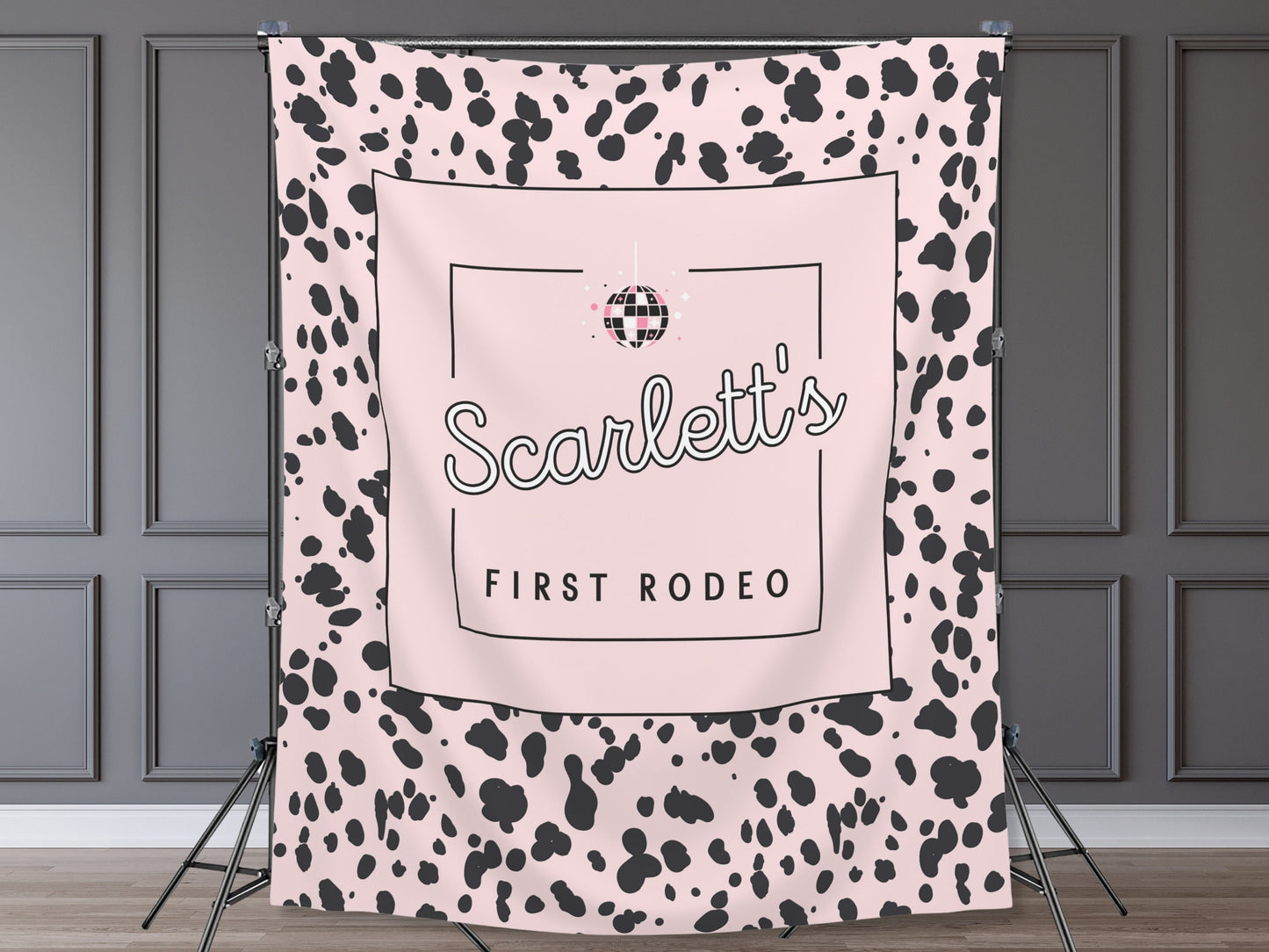 First Rodeo Customizable 1st Birthday Backdrop | Cow Print Custom Farm or Barn Party Banner