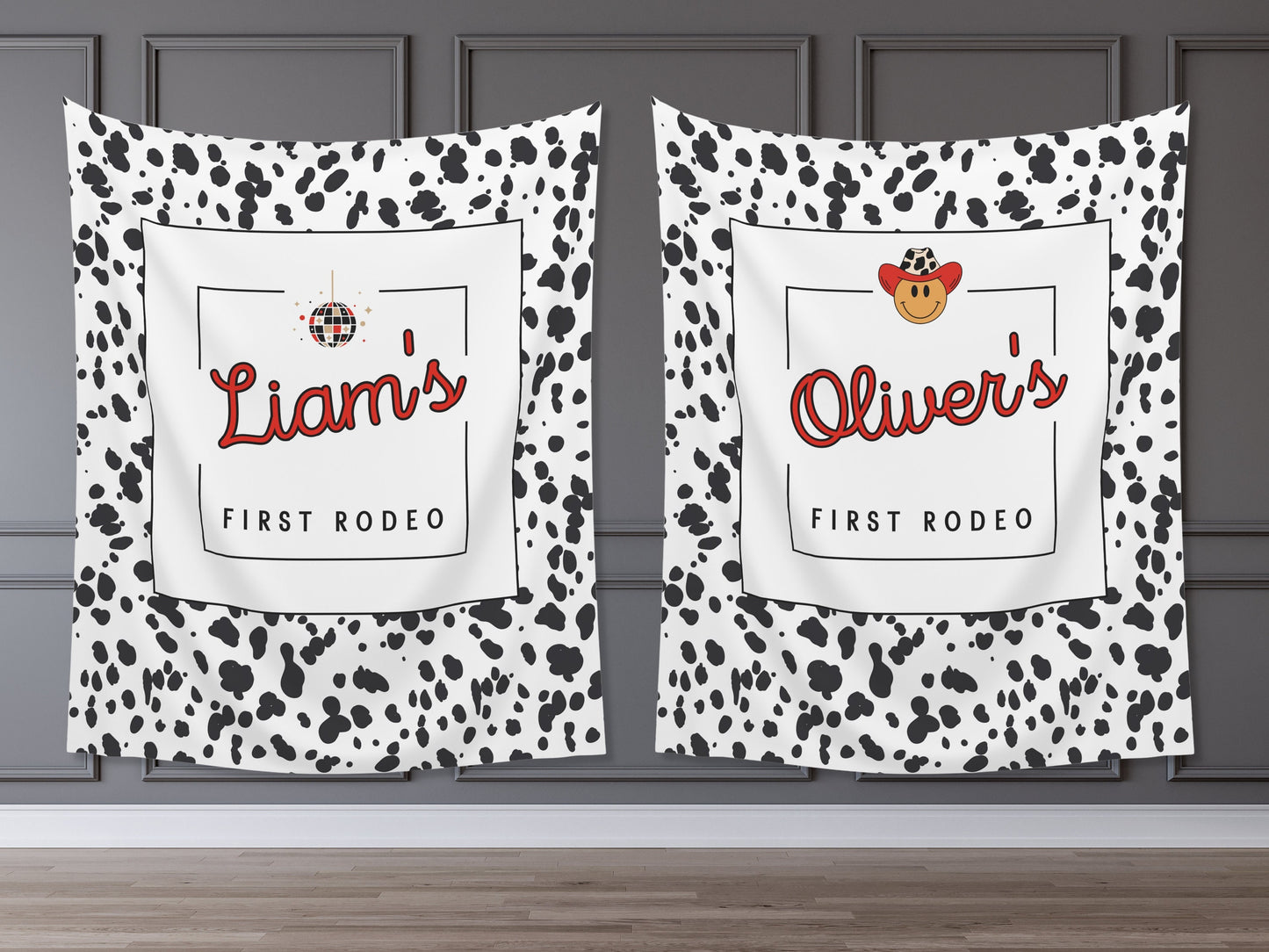 First Rodeo Customizable 1st Birthday Backdrop | Cow Print Custom Farm or Barn Party Banner