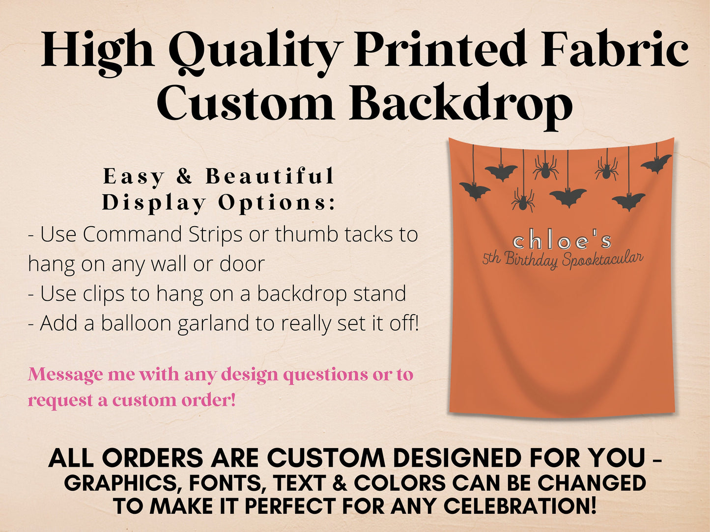 Completely Customizable Halloween Spooktacular Party Banner | Baby Shower, Birthday or Halloween Party Backdrop | Little Boo | Spooky One