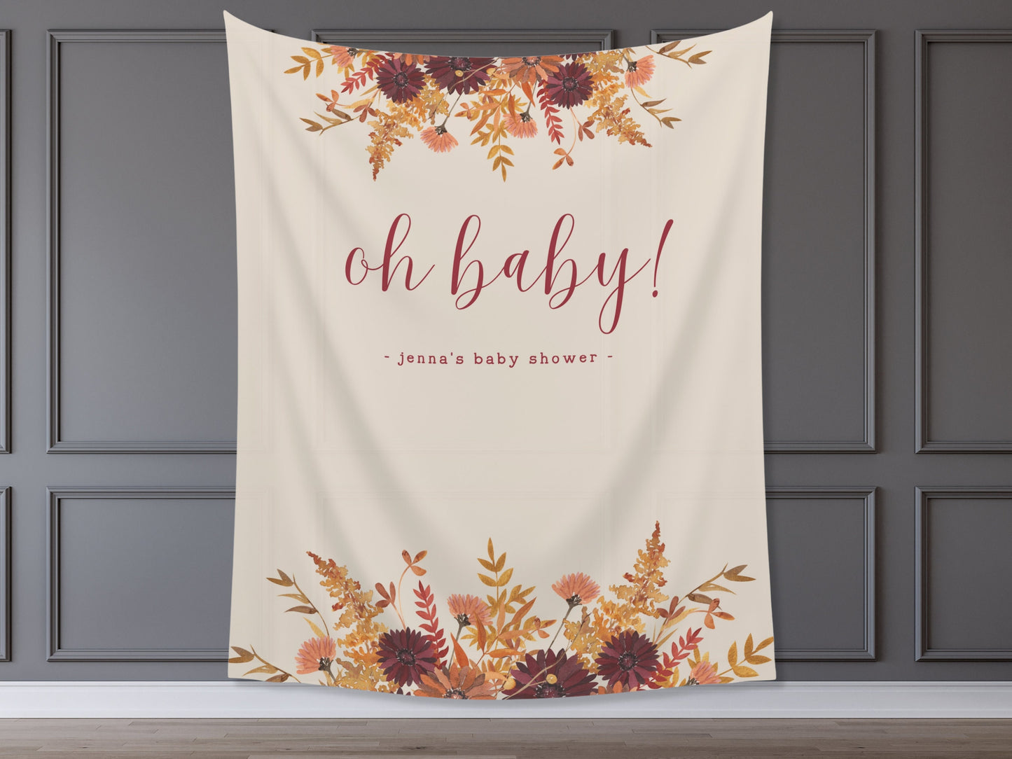 Oh Baby Banner Fall Party - Pumpkin Patch - Oh Hey Pumpkin - Our Little Pumpkin - October Baby Shower Décor - Custom Backdrop