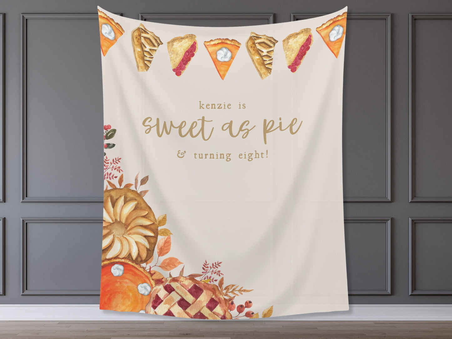 Sweet as Pie Banner Fall Party - November Thanksgiving Birthday Party - Baby Shower Décor - Custom Backdrop - Bridal Shower - Engagement Part - Pumpkin Pie